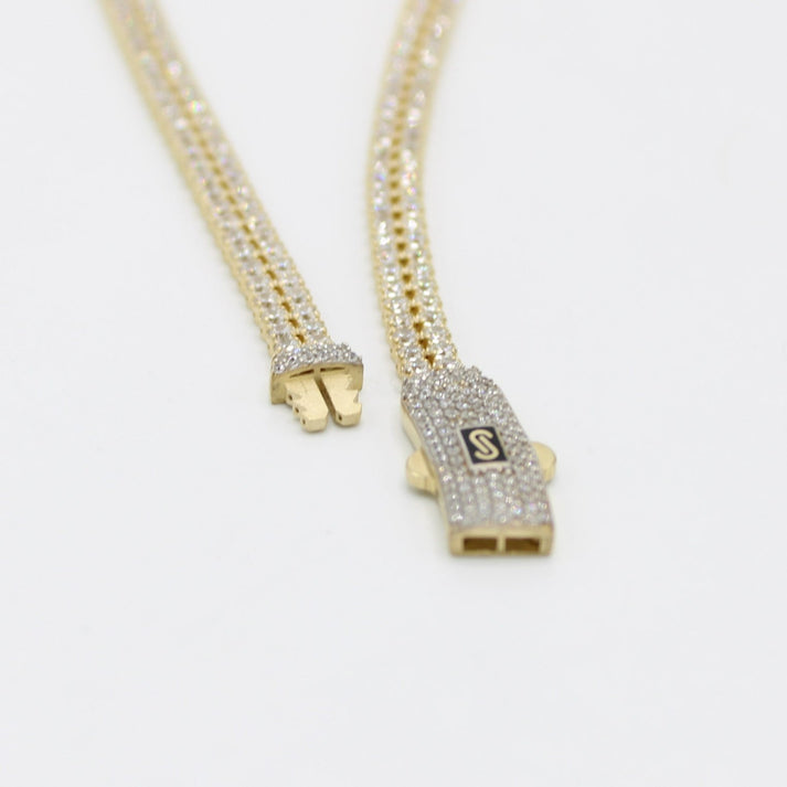 14K Monaco Choker Full Cz 4.1mm - 16”