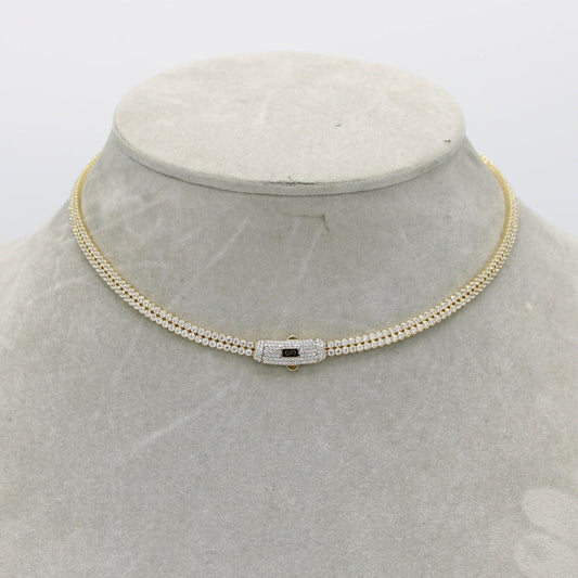 14K Monaco Choker Full Cz 4.1mm - 16”