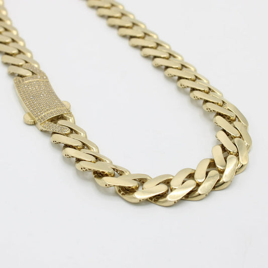 14K ITALLO Choker Cz Stones At Lock Yellow Gold