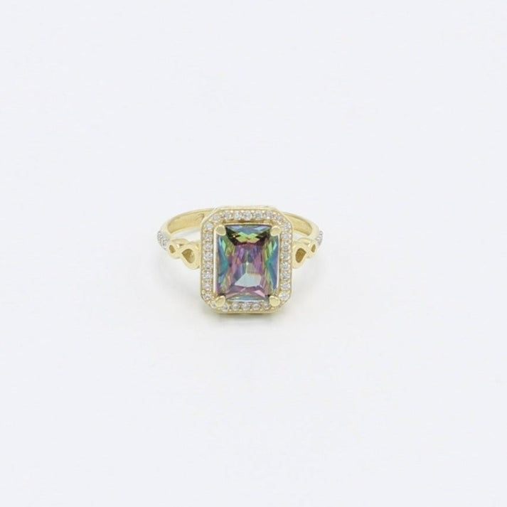 14K Fancy Cz Women's Ring Purple Stone