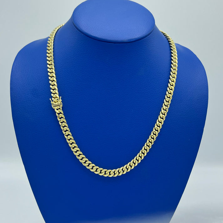14K Miami Hollow Cuban Chain 7.7mm - 22”