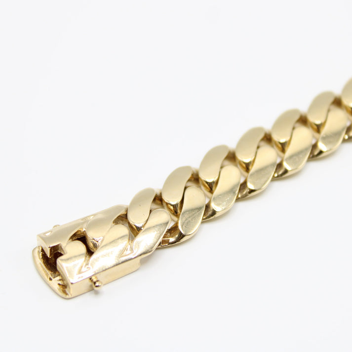 14K Semi Solid Cuban Bracelet Yellow Gold