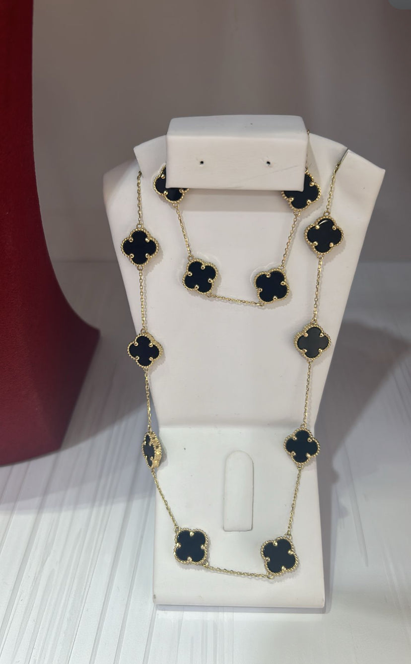 Black Flores Jewelry Set in Gold - Various Styles Available